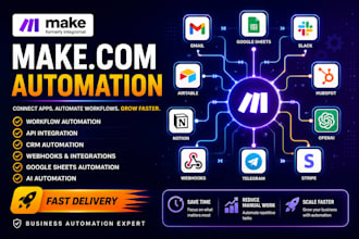 create make automation workflows and API integrations