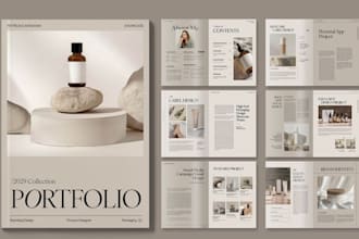 design cosmetic product catalog, skincare catalogue, beauty lookbook or booklet