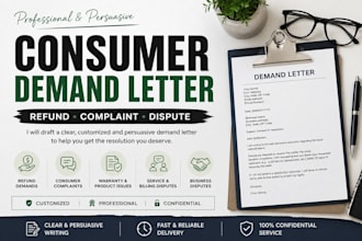 write a professional demand letter for refund or consumer dispute