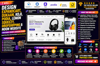 design noon website expandcart dukaan koji podia lemon squeezy dropshipping