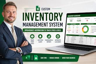 create spreadsheet automation for inventory management system track stock levels