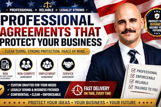draft a professional nda, non compete, employment, or service agreement
