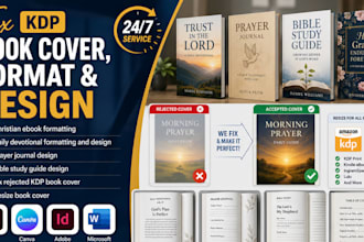 fix KDP book cover, format christian ebook, daily devotional prayer journal