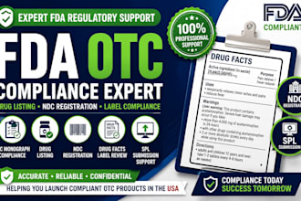 rovide fda otc compliance drug listing and ndc registration