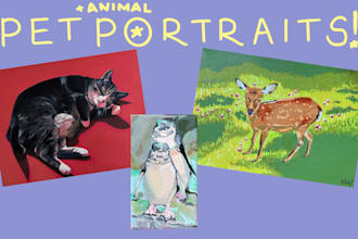 custom pet portrait commissions