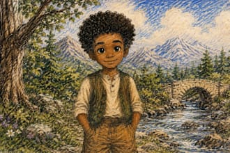 illustrate middle grade childrens storybooks with hand drawn art