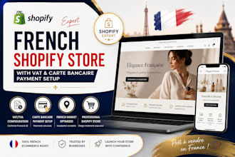 build a french shopify store with vat and carte bancaire payment setup