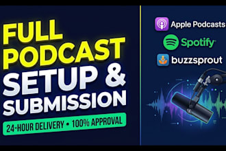 set up buzzsprout podcast hosting, rss feed, spotify podcast and apple podcasts