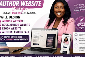 design author website, book author website, ebook website, author landing page