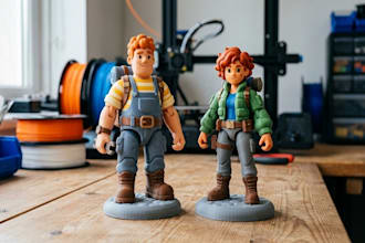design 3d toy character model 3d chibi model 3d mascot model action figure model