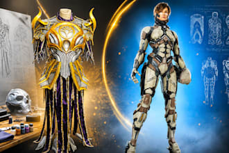 design eva foam cosplay armor, sewing patterns, and 3d cosplay model