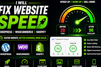 fix website speed woocommerce wordpress pagespeed insight increase shopify speed