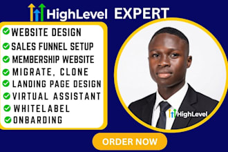 gohighlevel workflow website landing page ghl sales funnel migration clone VA