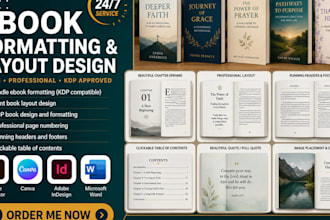 do ebook formatting, book layout design, KDP book design formatting, workbook