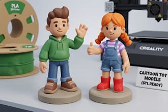 design 3d cartoon toy character 3d cartoon figurine 3d mascot toy funko style