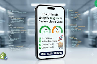 fix shopify bugs errors and write custom liquid code
