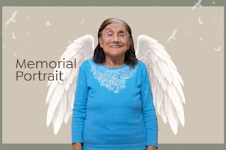 create a realistic memorial portrait from your  photos