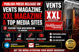 feature your new music on press release, xxl magazine,  hollywood reporter