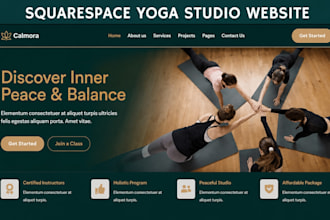 build squarespace yoga studio website wellness coach booking website design