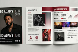 create stunning speaker one sheet, press kit, media kit, epk to boost your brand