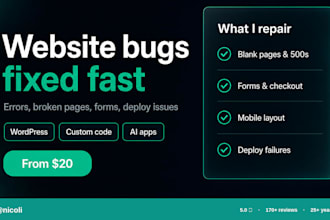 fix your websites bugs, errors and broken pages