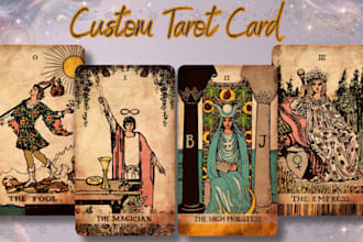 design custom tarot card oracle deck playing cards artwork and card illustration