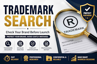 perform a professional trademark search and brand name check