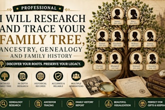 research and trace your family tree, ancestry, genealogy and family history