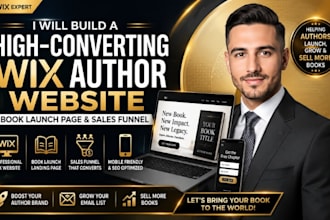build a high converting wix author website, book launch page and sales funnel