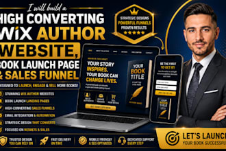build a high converting wix author website, book launch page and sales funnel