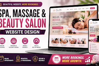 build massage website, therapy beauty salon website, spa massage booking website