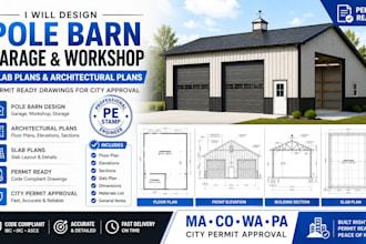 pe structural drawings seal and sign permit ready plan mep plan for VA al mt