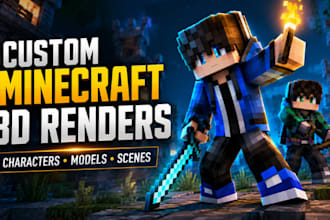 create a custom minecraft render and 3d character