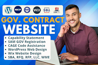 build sam gov ready government contract wordpress website to win contracts bids