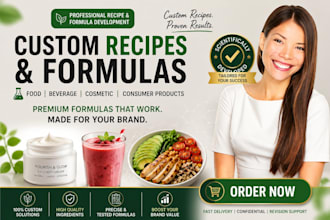create custom recipes and formulas for food, beverages, cosmetics, and consumer