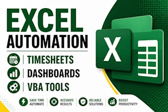 automate excel spreadsheets build timesheets dashboards and vba tools