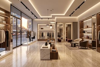 design accurate boutique retail store, storefront and shop renovation 3d render