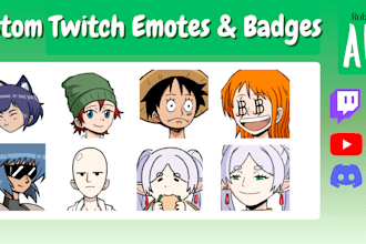 create custom anime style twitch emotes and badges