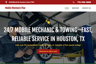 design wix mobile mechanic website roadside help tire service website
