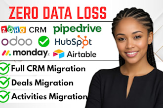 migrate crm data to zoho crm odoo crm pipedrive monday hubspot airtable xero