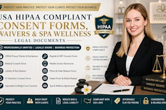 do usa hipaa compliant consent forms, waivers, and spa wellness legal documents