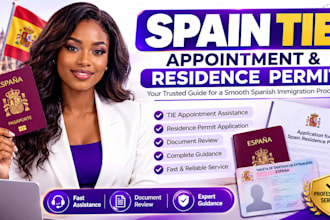 help with spain tie appointment, residence permit and immigration documents