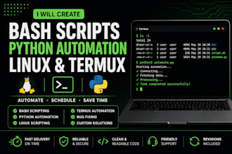 bash script and python automation for linux and termux