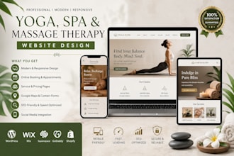 design yoga website, spa therapy and massage website, therapy website