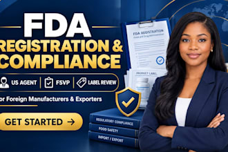 handle fda registration, US agent, fsvp and label compliance