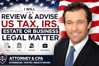 review and advise US tax, irs, estate or business legal matter