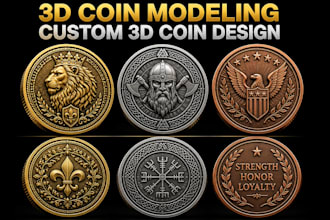 model 3d coin pendant medallion bas relief in stl file for cnc or 3d printing