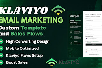 design klaviyo email templates, email flows, setup sales driving klaviyo flows