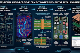 design printed circuit board pcb for audio devices and guitar pedals