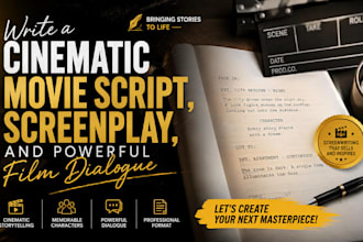 write a cinematic movie script, screenplay, and powerful film dialogue